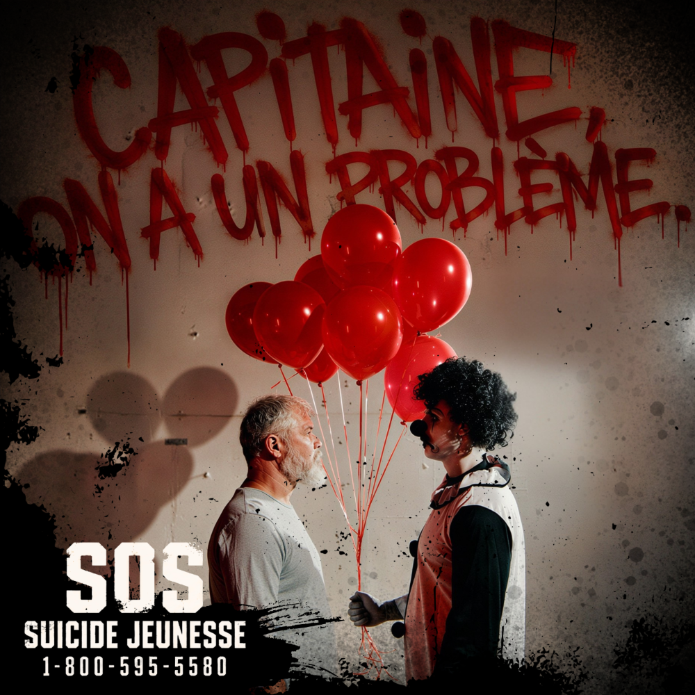 CAPITAINE, ON A UN PROBLÈME. (SOS Suicide Jeunesse 1-800-595-5580)