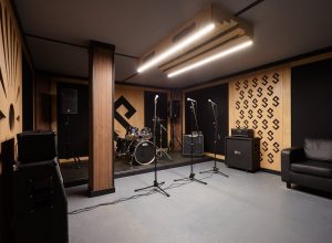 Inside a rehearsal room at Pirate Studios London