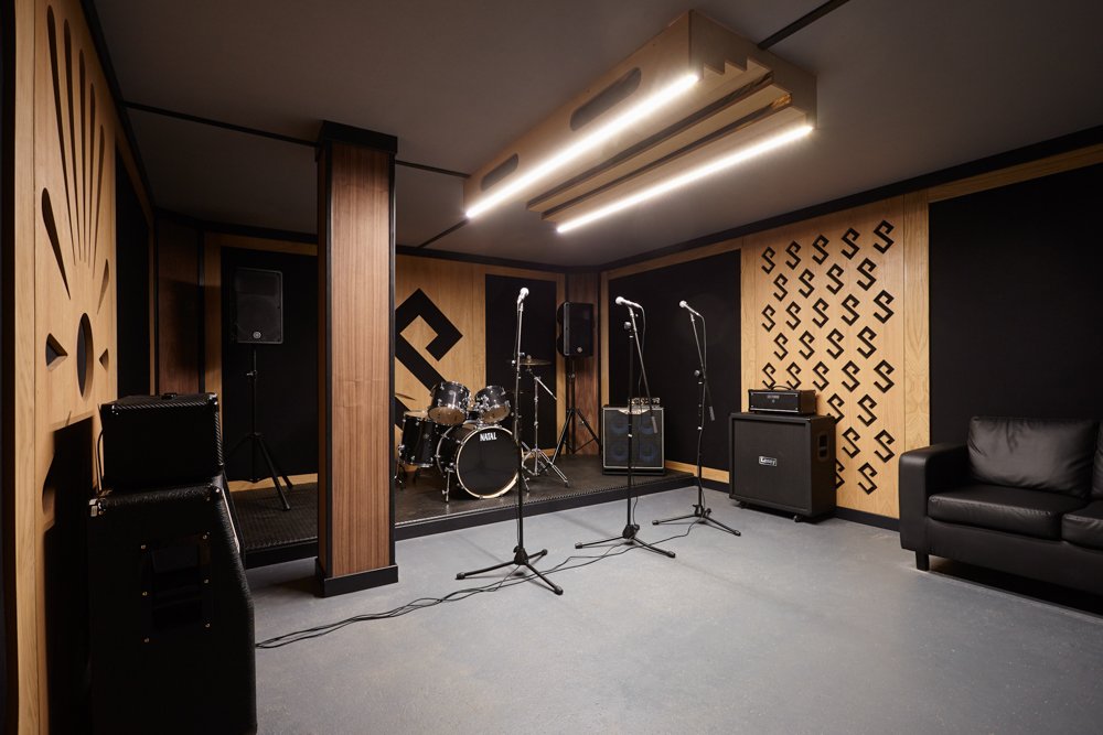 Inside a rehearsal room at Pirate Studios London