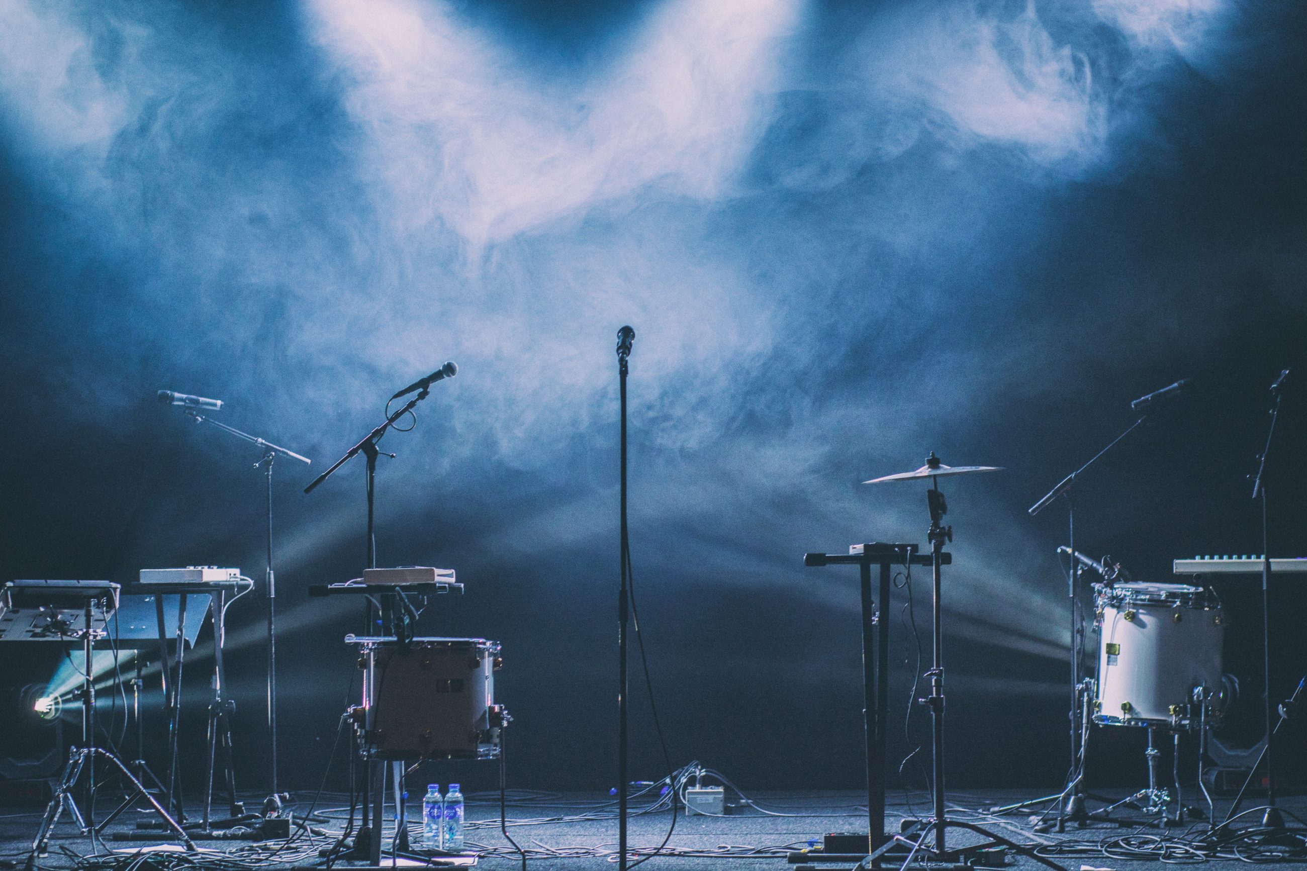 photo of a stage with instruments