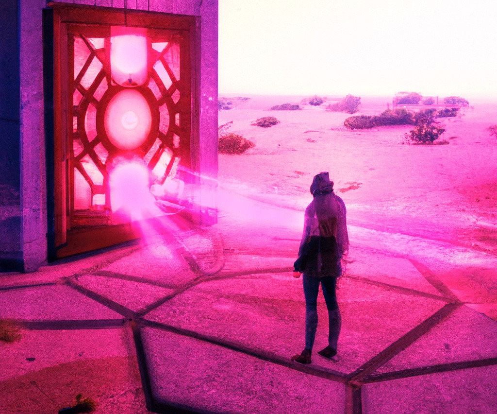 an image of a figure in front of a shining portal that metaphorically represents token utility