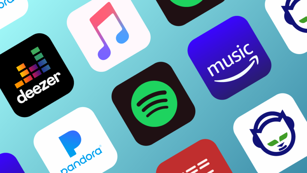 icons of popular music streaming services